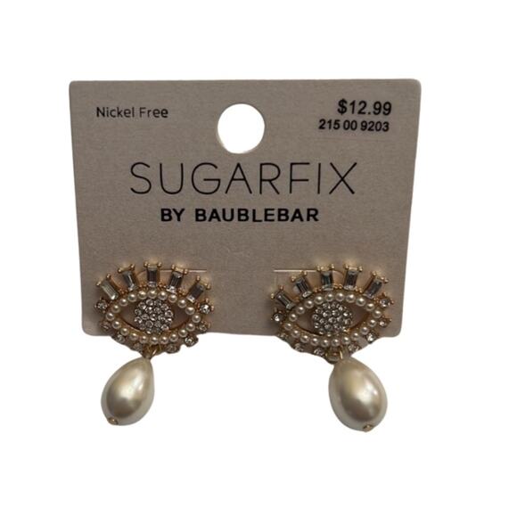SUGARFIX by Baublebar Faux Pearl Evil Eye Drop Earrings - Picture 1 of 4